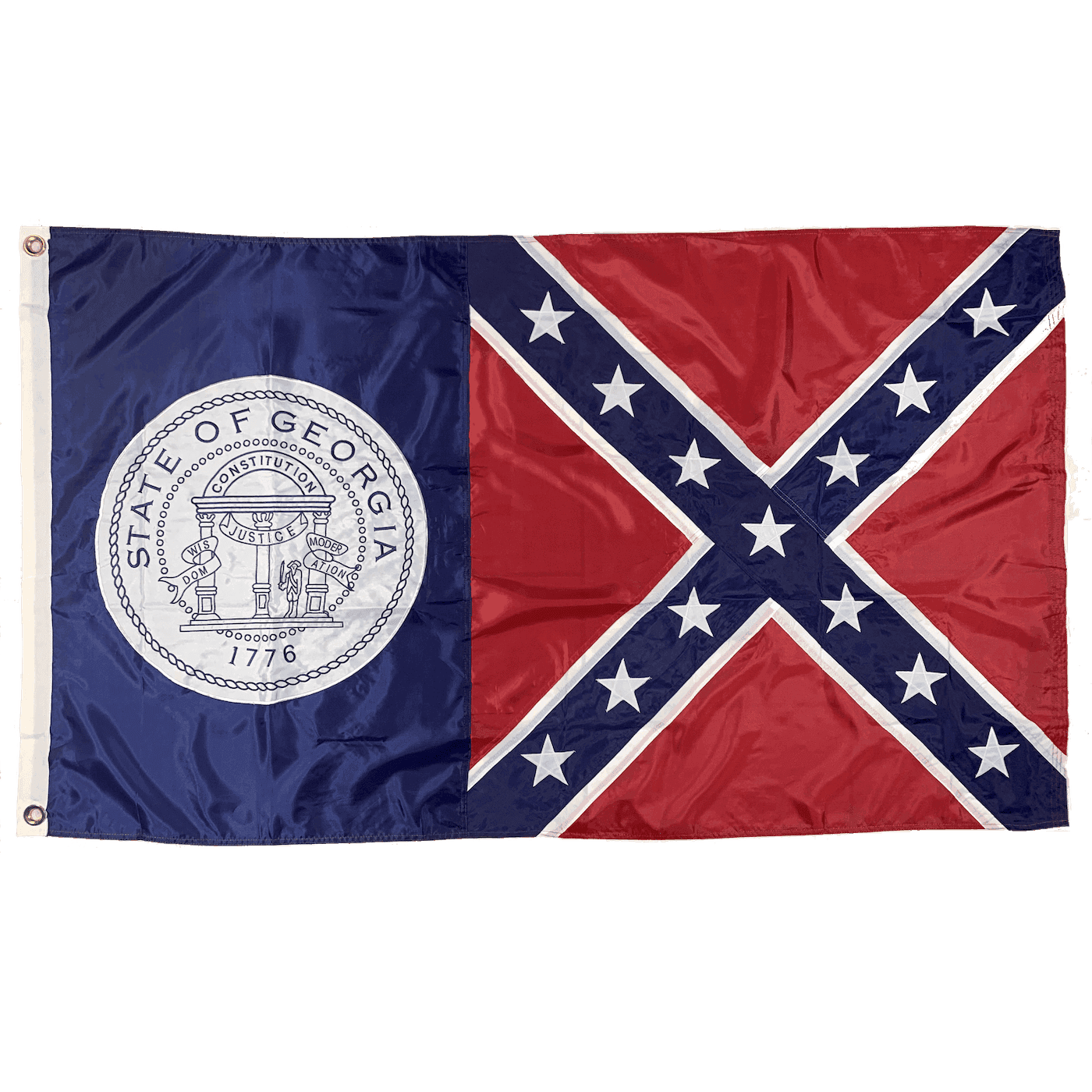 Old Georgia Flag (1956 - 2001) GA Flags Outdoor Sewn Nylon Embroidered 3 x 5 ft.