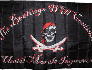 Pirate Red Hat Beatings Will Continue Flag 3 X 5 ft. Standard