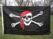 Pirate Flag with Red Hat Outdoor Nylon Printed Flag 3 x 5 ft. - Image 2