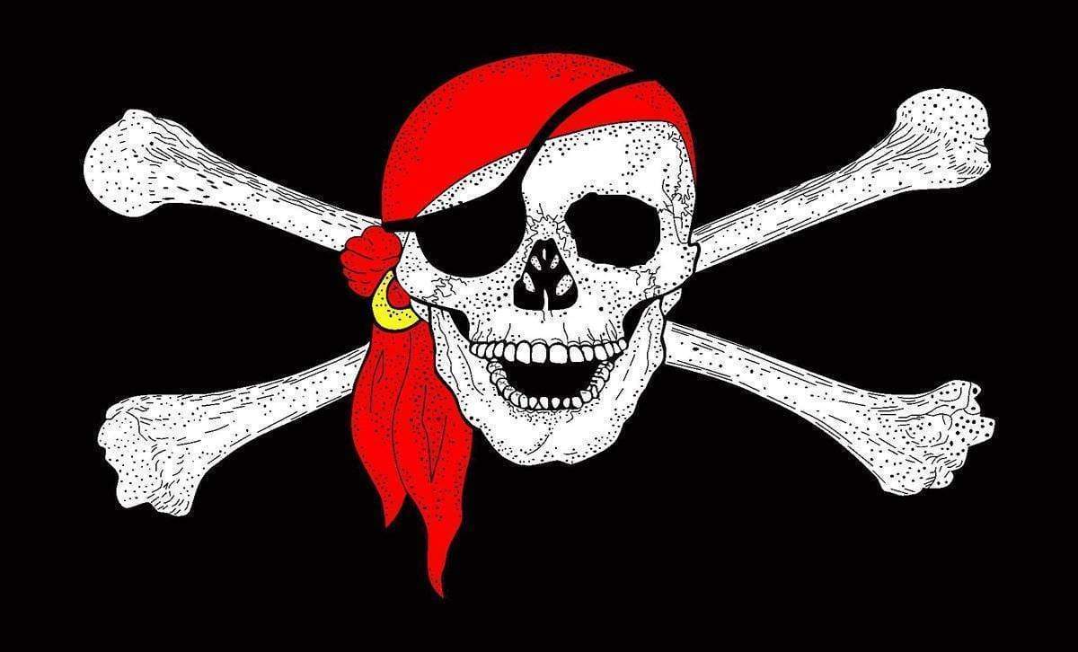 Pirate Flag with Red Hat Outdoor Nylon Printed Flag 3 x 5 ft.
