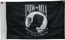 POW MIA Flag 12 x18 inch Knitted Nylon Double Sided with Grommets
