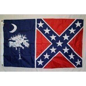 South Carolina Battle Flag - Outdoor Sewn Nylon Embroidered SC Flags 3 x 5 ft.