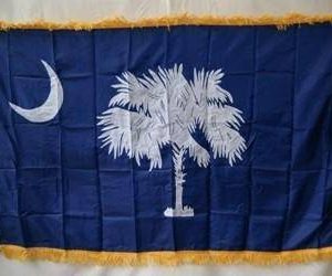 south carolina flag with gold fringe ceremonial flag