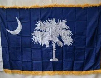 south carolina flag with gold fringe ceremonial flag