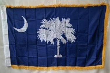 south carolina flag with gold fringe ceremonial flag