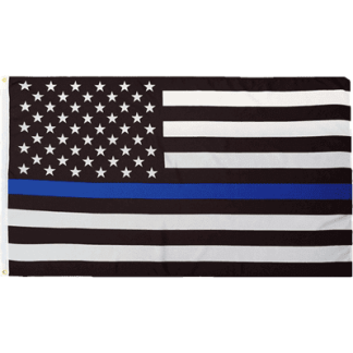 USA Thin Blue Line Flag - Sewn & Embroidered Nylon Flag 3 x 5 ft