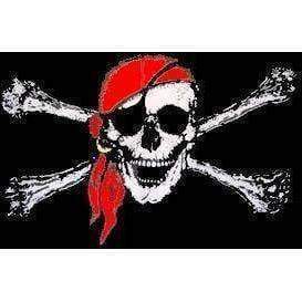 Pirate Jolly Roger Red Hat Flag 3 X 5 ft. Standard