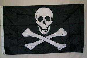 Pirate Flag Jolly Roger No Eye Patch Flag Nylon Embroidered 2 x 3 ft.