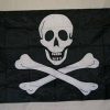 Pirate Flag Jolly Roger Flag (No Eye Patch) Sewn Nylon Embroidered 3 x 5 ft.