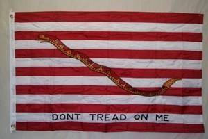 First Navy Jack Flag 1st Naval Jack DONT TREAD ON ME Flags Sewn Nylon Embroidered 2x3, 3 x 5, or 4x6 ft.