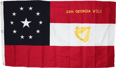 buy irish confederate flag, 24th georgia flag, georgia volunteers regiment flag