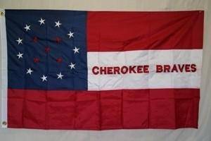 Cherokee Braves Flag Nylon Embroidered Sewn 3 x 5 ft.