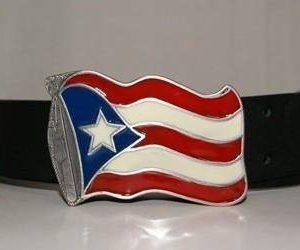 Puerto Rico Belt Buckle Waving Flag of PR