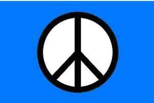 Peace Sign Flag Blue 3 X 5 ft. Standard