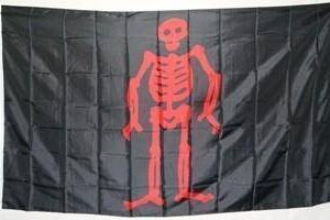 Pirate Flag Edward Low Flag Red Skeleton Pirate Flag 3 X 5 ft. Standard