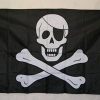 Pirate Flag Jolly Roger Flag With Skull Crossbones Eye Patch Sewn Outdoor Nylon Embroidered 3 x 5 ft.