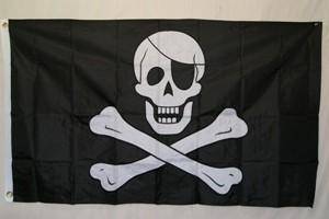 Pirate Flag Jolly Roger Flag With Skull Crossbones Eye Patch Sewn Outdoor Nylon Embroidered 3 x 5 ft.