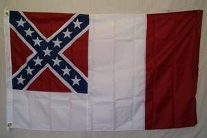 3rd National Confederate Flag Nylon Embroidered 5 x 8 ft.