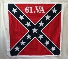61st Infantry Virginia Flag- Cotton Embroidered 51 x 51 Inch