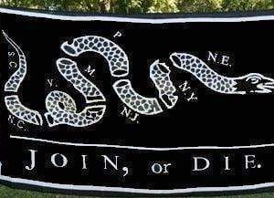 Join Or Die Flag Black Revolutionary War 3 X 5 ft. Standard