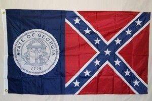 1956 Georgia Flag - Old Georgia (1956 - 2001) Flags Outdoor Sewn Nylon Embroidered 5 x 8 ft.