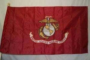 US Marine Corps Double Sided Nylon Embroidered Flag 3 x 5 ft. With Sleeves