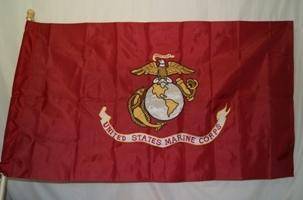 US Marine Corps Double Sided Nylon Embroidered Flag 3 x 5 ft. With Sleeves