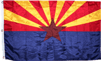 Arizona Flag - State of AZ Flags Sewn Nylon Embroidered 3 X 5 ft.