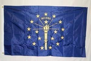 Indiana Flag State of IN Flags Sewn Nylon Embroidered 3 x 5 ft.
